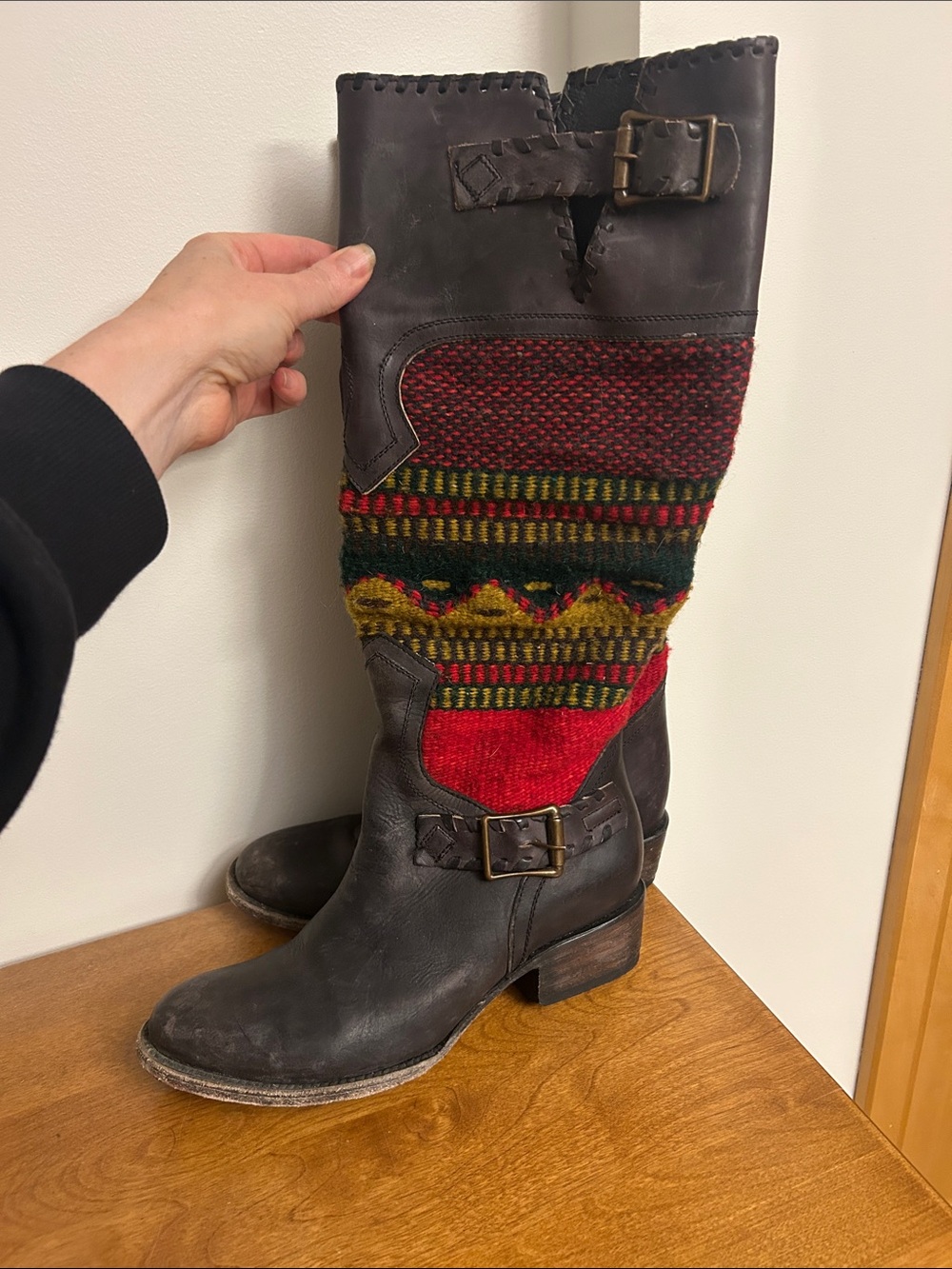 Freebird by Steven Phnix Distressed Leather Knee high Boot Women’s sz 7